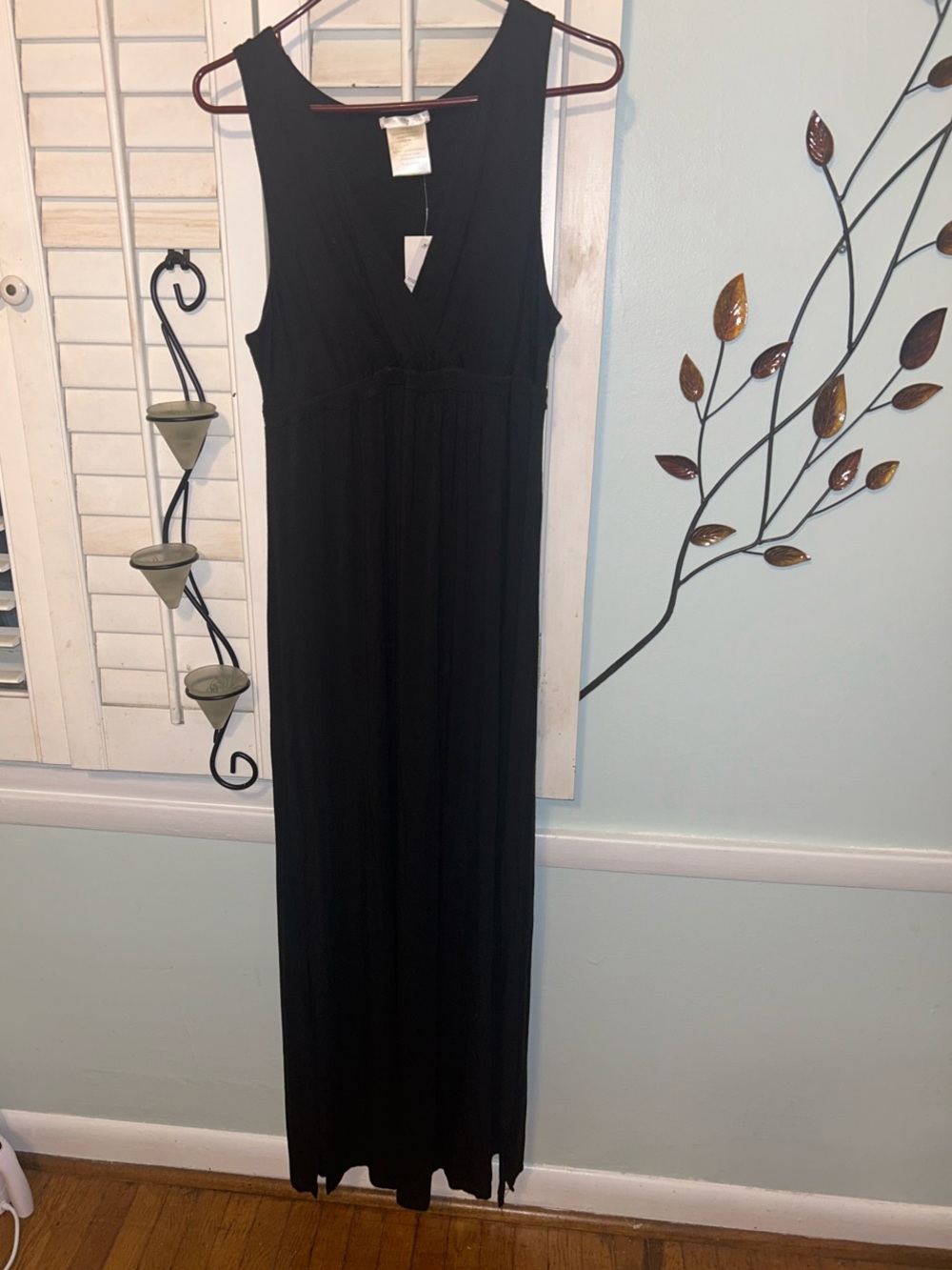 Matty M Black Sleeveless V-Neck Maxi Dress